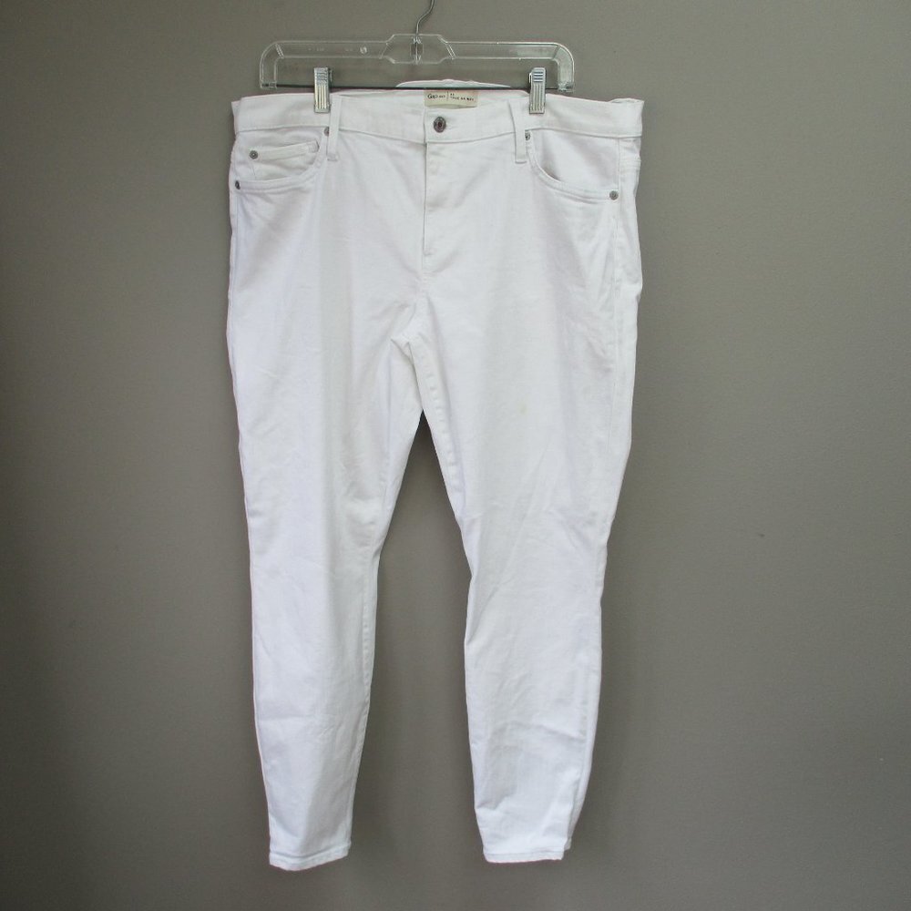 Womens Gap 1969 True Skinny Size 33 White Jeans